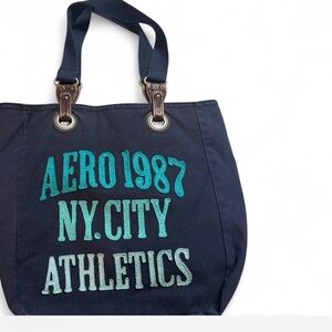 Aeropostale Navy Polka Dot Tote